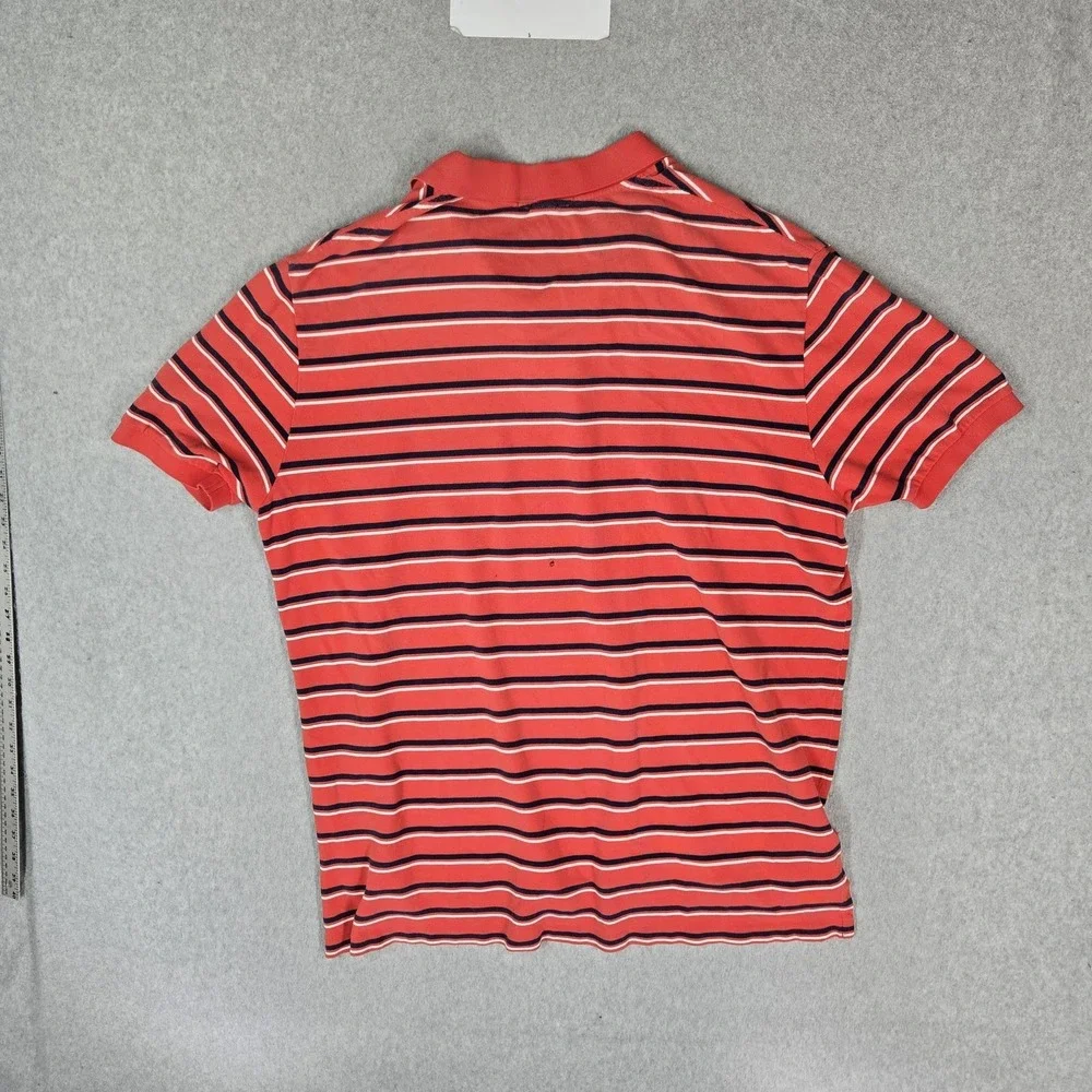 Polo By Ralph Lauren Men Polo XXL Red Embroidered Striped Pony Rugby READ